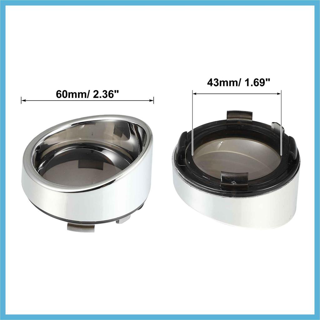 BULLSPANN Clear Turn Signal Lens Cover 50mm with Silver Tone