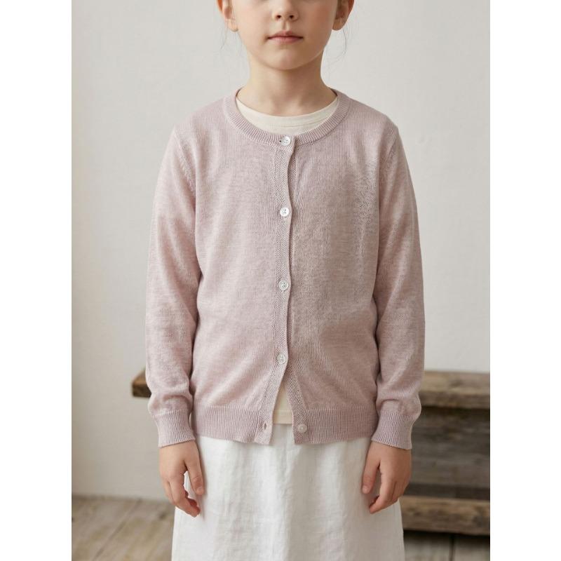 Kids 100 Lyocell Knit Cardigan Casual Children Outerwear Unisex For Boys And Girls