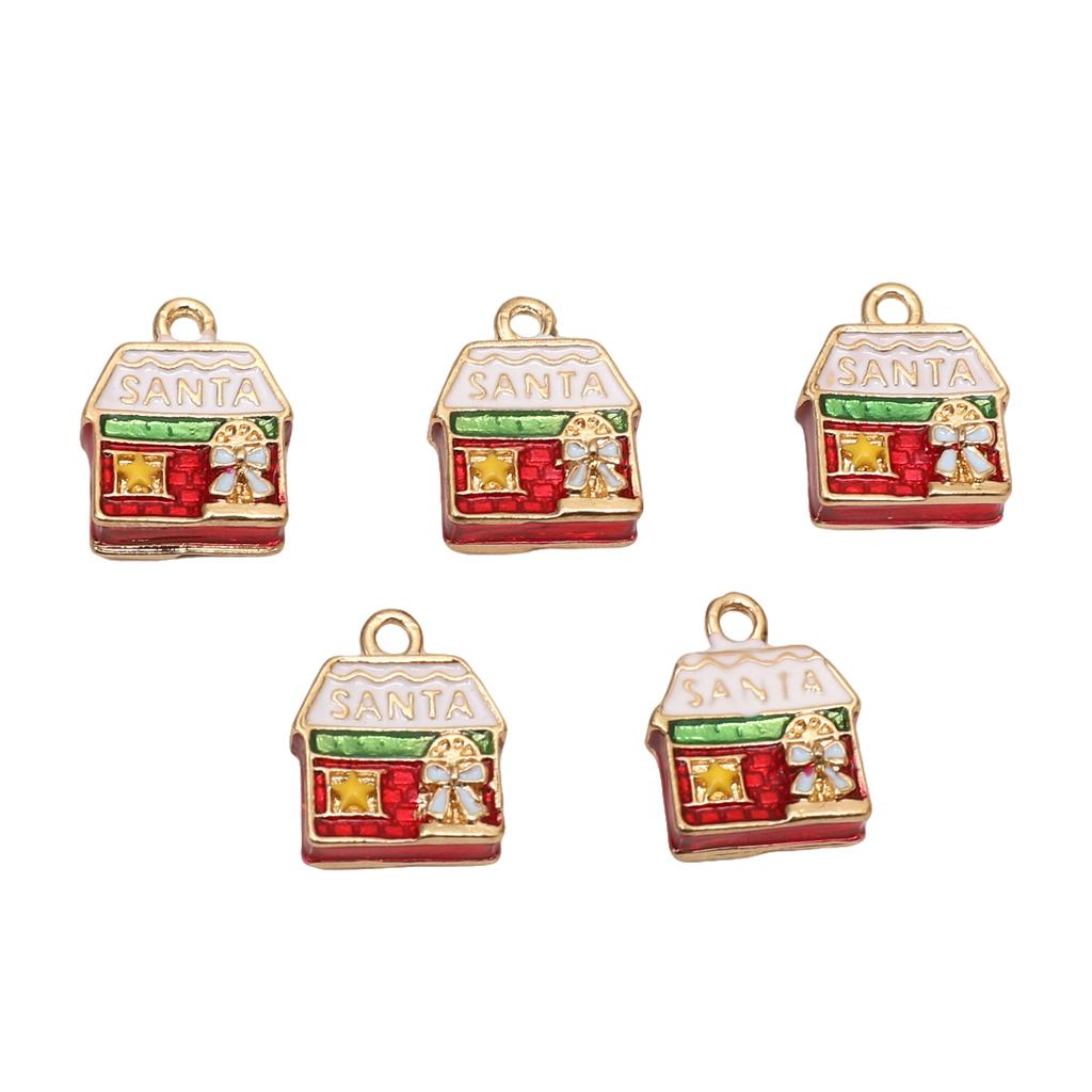 Christmas Series Pendant Alloy Mini Hand-Painted Snowman Apple Charms For DIY Handmade Necklaces Jewelry Making