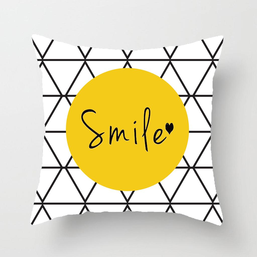 Warmgelbes und graues geometrisches Streifenmuster Kissenbezug Sofakissen verdickt Kurzplüsch Einfacher Kissenbezug Enthält keine Kissenbezüge