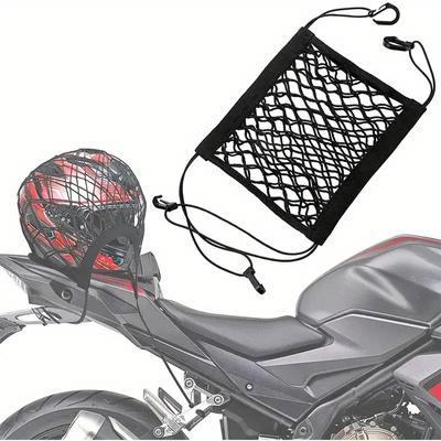 Motorcycle Cargo Net - Scooter Mesh Storage Bag with Hooks for Bike Luggage Organization