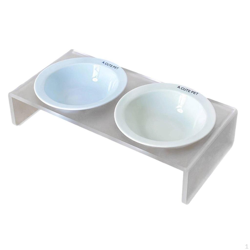 Ceramic Pet Bowl with Simple to Clean Elevated Cat Minimalist Design Acrylic