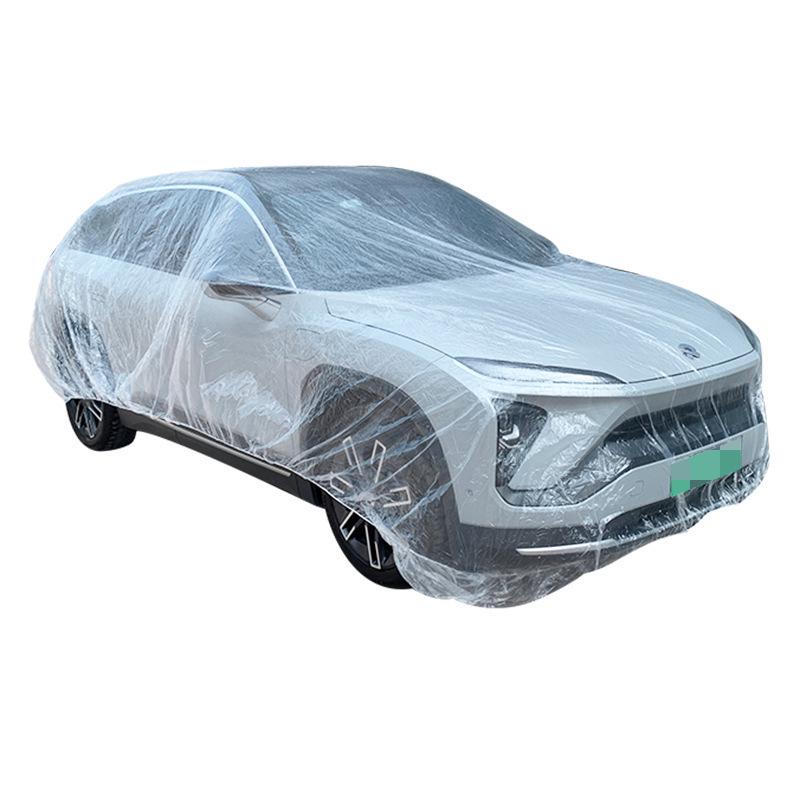 Thickened Disposable Rainproof Car Cover - Transparent Protective Film for Maintenance