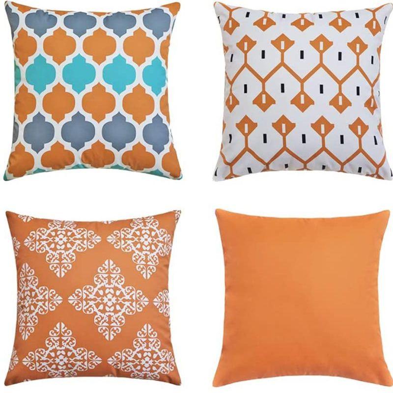 Solid Color Waterproof Cushion Cover Pillow Case For Outdoor Home Decor 16" To 24