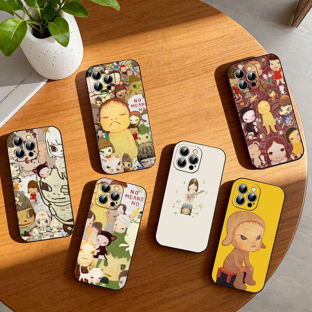 Cute Y-Yoshitomo N-Nara Phone Case For iPhone 17, 16,15,14,13,12,11 Plus,Pro Max, Others Soft Black Cover