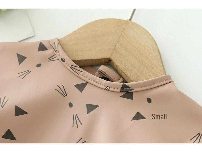 Waterproof Reversible Smock Bib for Babies - Super Soft, Food Catcher, Anti-Stain, Feeding Bib