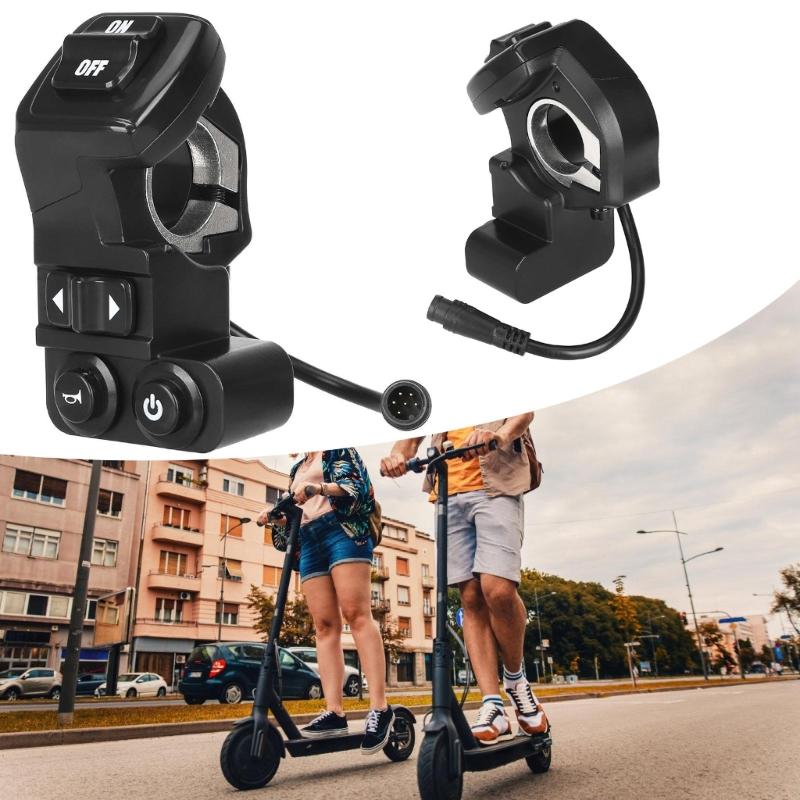 Waterproof 6 Pin 4 Function Scooter Handle Control Switches for Max Turn Signal Horn Button Scooters Accessories