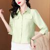 Mom Shirt for Women In Spring Nine-point Sleeve Top New Single-breasted Shirt Temperament Commuter Shirt