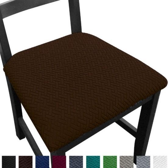 Chair Cover Fashion Check Design High Elasticity Jacquard Spandex Dining Room Chair Seat Cover for Household