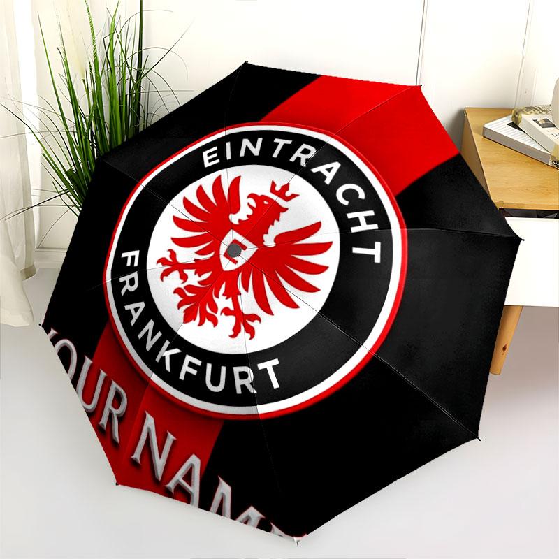 1 PC Automatic Folding Umbrella - Eintracht Frankfurt Custom Name Pattern, Portable & Foldable Design with 8 Ribs, Christmas Birthday Gifts