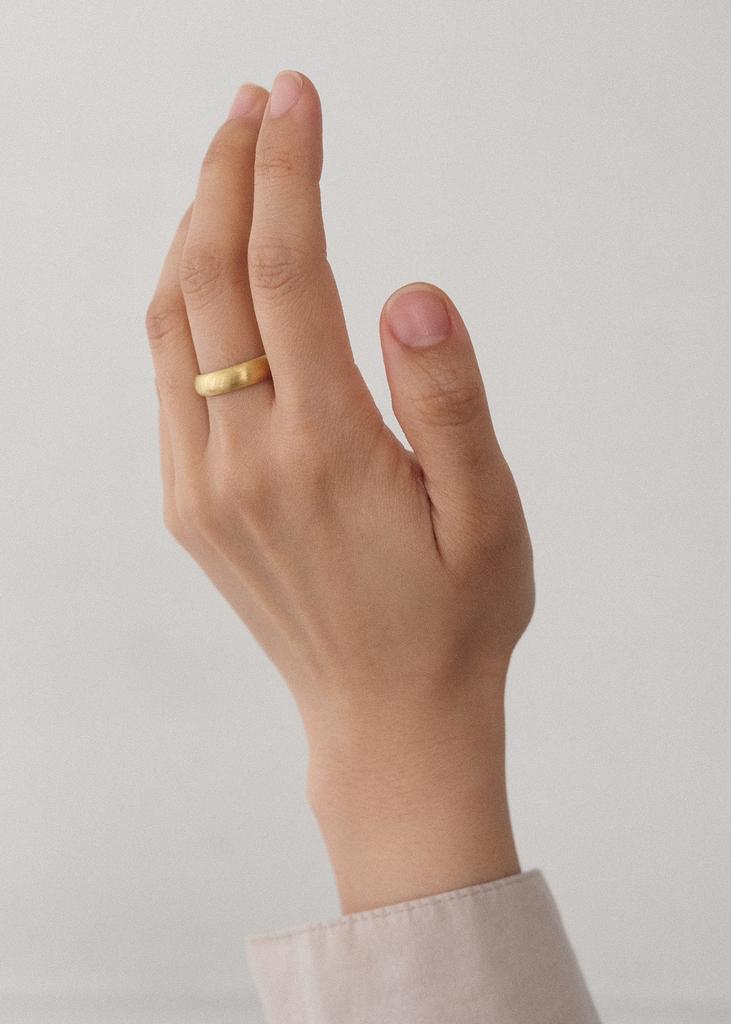 Anotherlayer Matt Band Ring - Gold (Silver925)