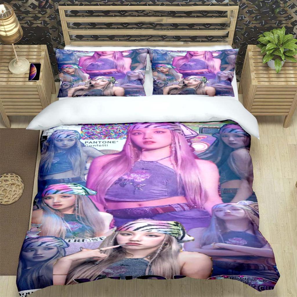 Korean Kpop Girl Group-Yuqi-Soyeonmiyeon-Suyin-Shuhua Print Bedding Set Duvet Cover Comforter Bed Youth Kids Girl Boys Gift