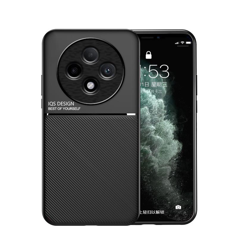 For Oppo Reno12F Shockproof Case Magnetic Car Holder Leather Silicone Case Oppo Reno12 Suitcase Phone Coques Oppo Reno12 Pro