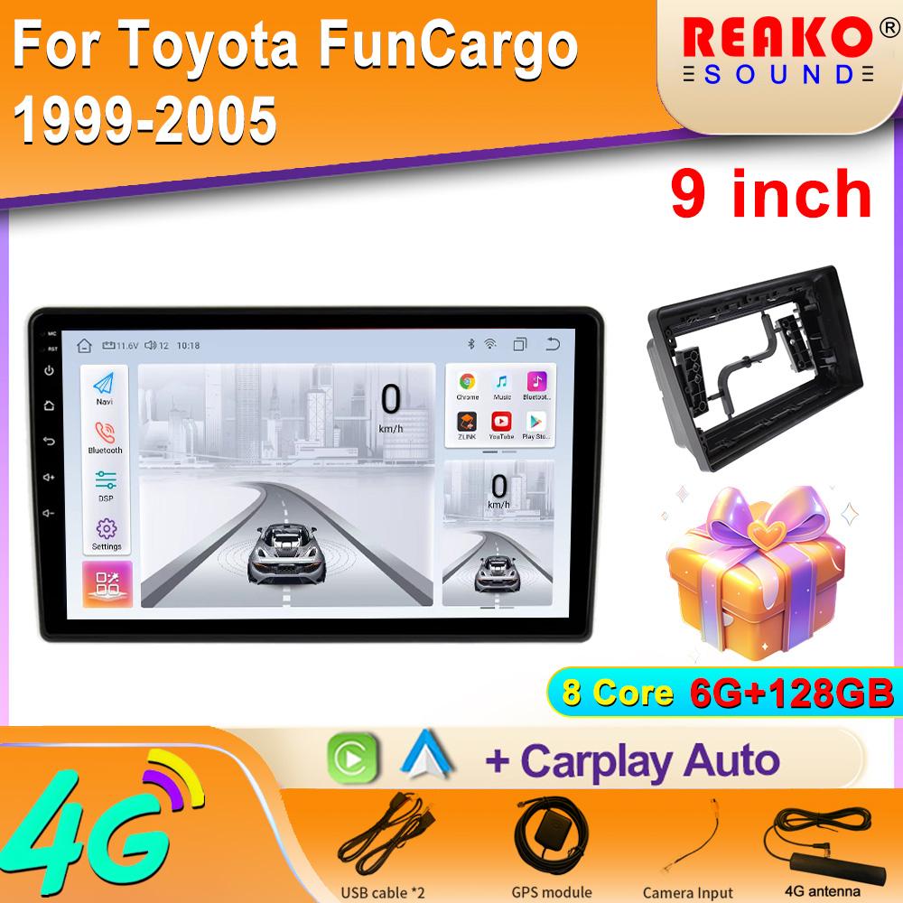 Android for  Toyota FunCargo 1999-2005 Car Radio DSP GPS Multimedia Video Player Wireless CarPlay Android Auto 2din Stereo