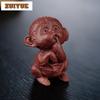 Purple Clay Four Happiness Zodiac Monkey Tea Pet Elegant Exquisite Miniatures Tea Figurine Play Toys Tea Statue Ornaments Gift