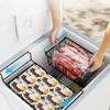 3pcs/set Foldable Handle Fridge Storage Basket Kitchen Racks Organizer  Frozen Food Storage