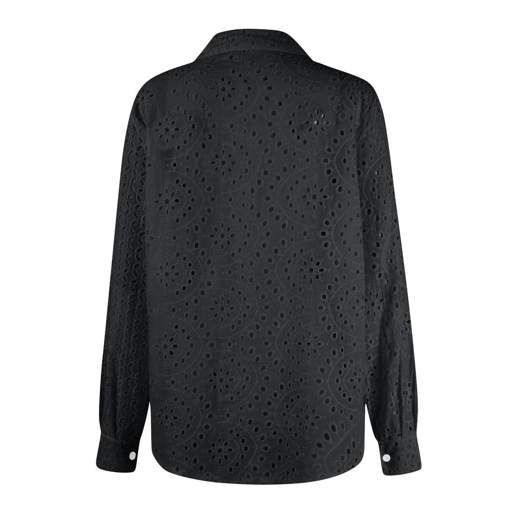 Women's Elegant Half High Neck Bubble Long Sleeve Pleated Fitted Blouse Top