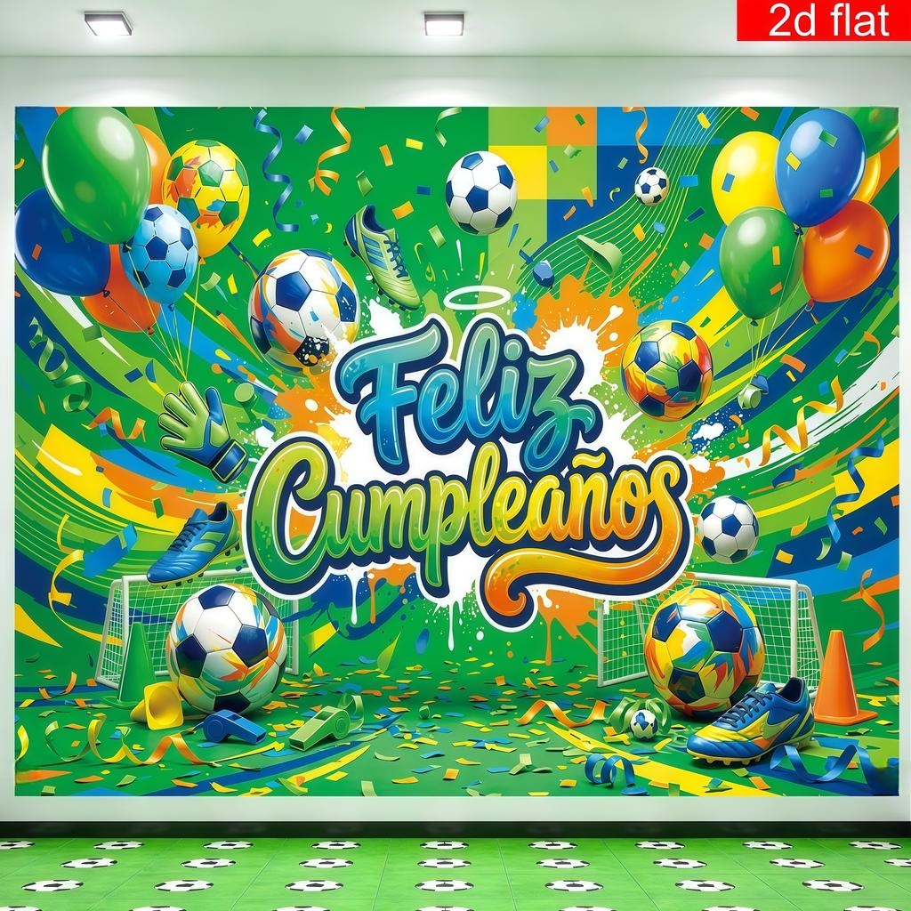 1pc colorful football birthday backdrop banner suitable for birthday party cake table decoration anniversary