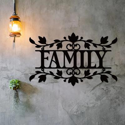 1pc Metal Family Sign Elegant Wall Decor for Dining Room Stylish Family Wall Art Custom Metal Word Art | Perfect Home Decoration