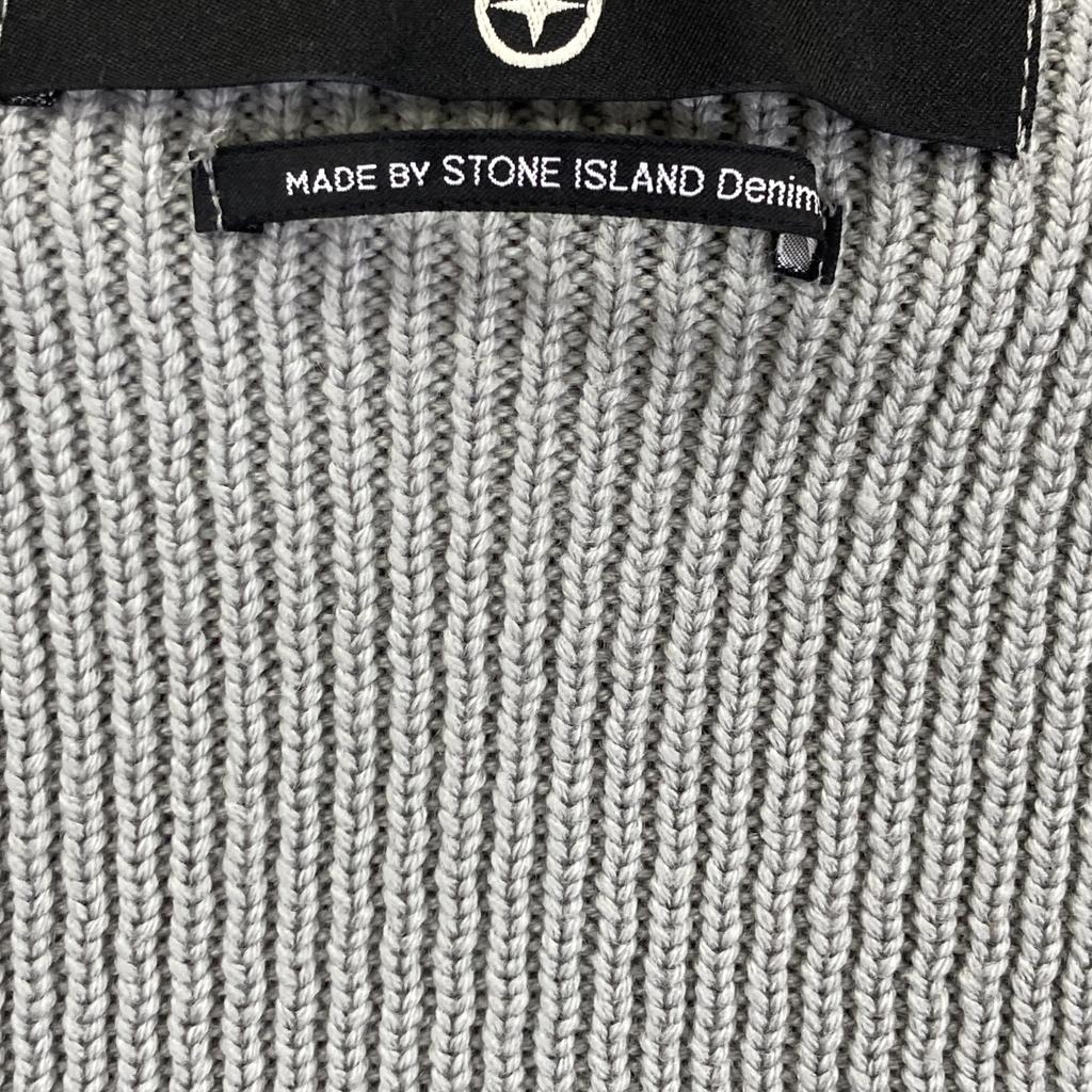 STONE ISLAND 45145180 Gray Zip-Up Knit tops S grayUsed