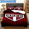 3PCS Paulo Fc Emblem Printed Soft Bedding Set,Including 1pc Duvet Cover And 2pcs Pillowcases Perfect for Bedroom, Dormitory, Fan Gift