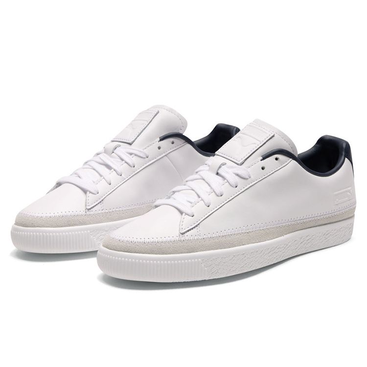 Puma Basket Trim Block Low Top Sneakers Unisex Sneakers White 369991-03