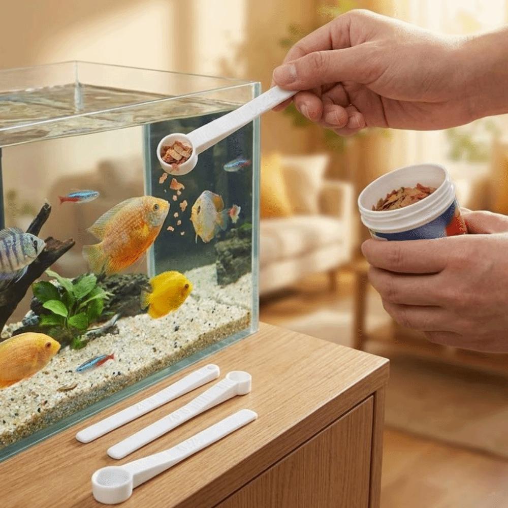 3Pcs Multi-size Fish Food Measuring Spoon Feeding Food Scoop Set  for Aquariums & Fish Tanks