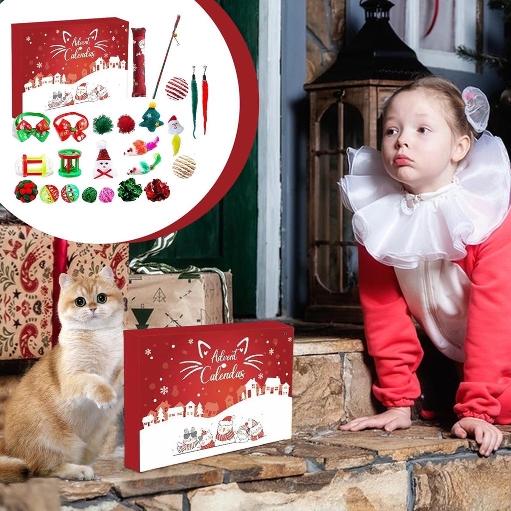Christmas Advent Cat Toy 24 Days Interactive Kitten Exercise Toys For Men Women Boys Youth Teens Wife Husband Son Daughter