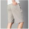 Men's Casual Solid Color Shorts Elastic Waist Lightweight Breathable Mid Length Outdoor Wear