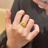 Exquisite Palace Style Real Gold Plated Flower Open Ring - Retro, Luxurious Hand Jewelry