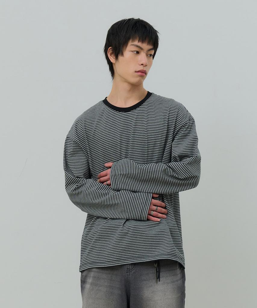 Desiledeu Embroidered Striped Long Sleeve T-Shirt-Fask5103B03