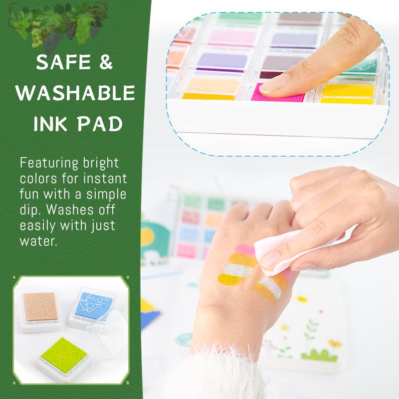Kids Finger Ink Pad Set Finger Dot Painting Craft Kit with Built-in Pigment Drawing Cards Children Early Educational Handmade Toy