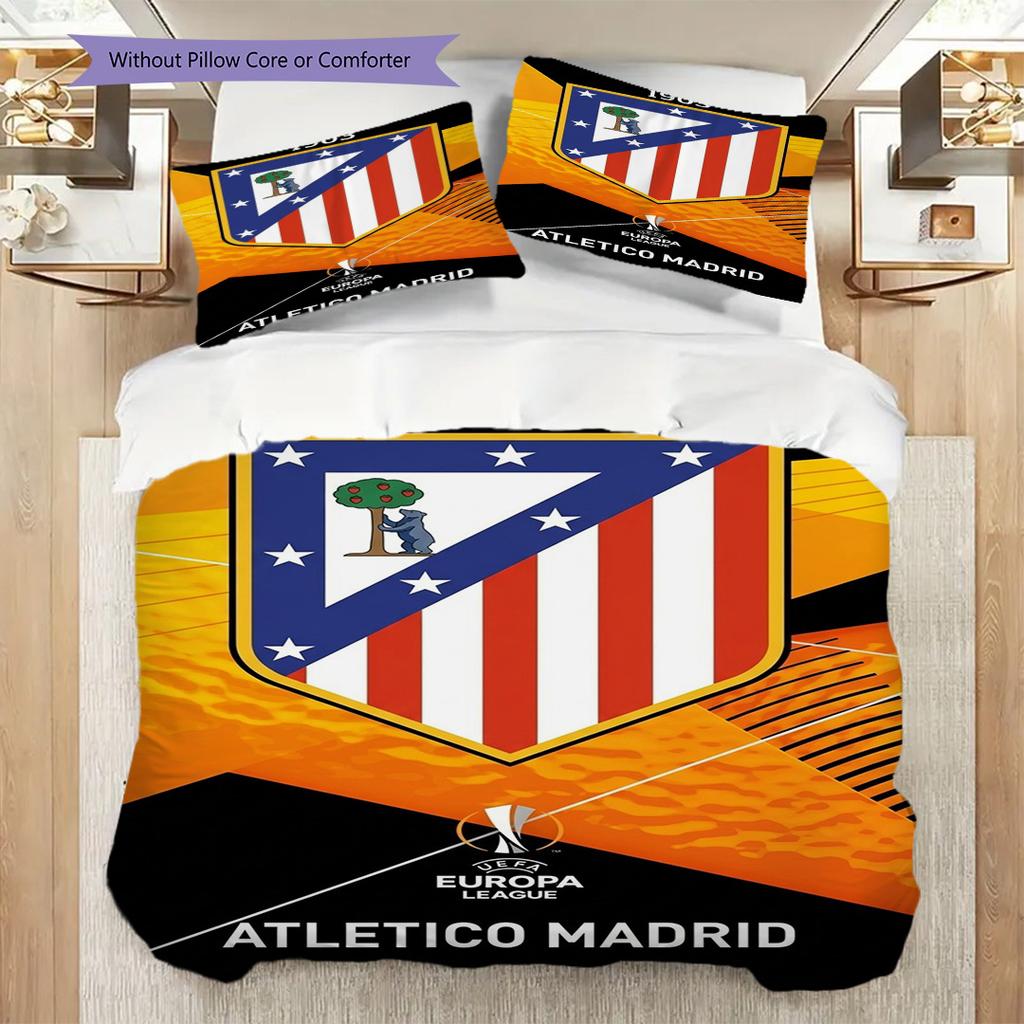 1903 Atletico Madrid Europa League Glory Three-piece set (1 * duvet cover + 2 * pillowcase, without core) Soft and comfortable