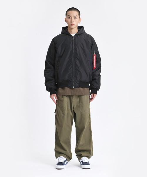 Alpha Industries Ma-1 Hooded Oxford Flight Jacket Black