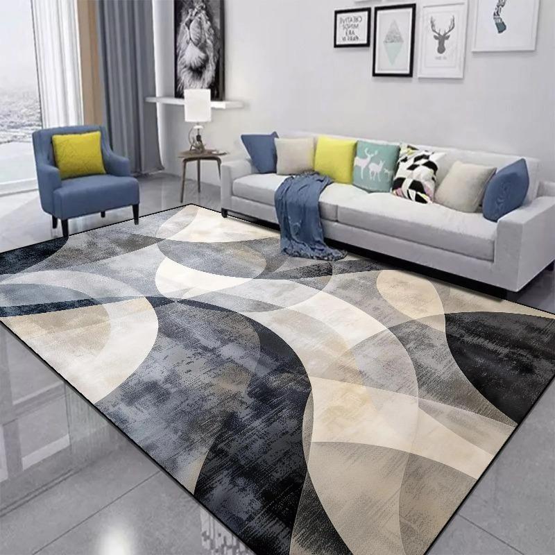 Red Black Swirl Abstract Carpet Light Luxury Art Style Modern Sense Rug Decorative Carpet for Living Room Bedroom Large Bedroom