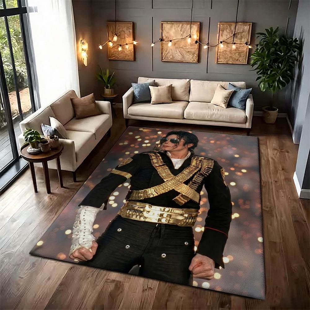 Michael Jackson Portrait Signature Printed Rug Absorbent Nonslip Carpet For Hallway Balcony Study Home Party Decor Halloween Gift