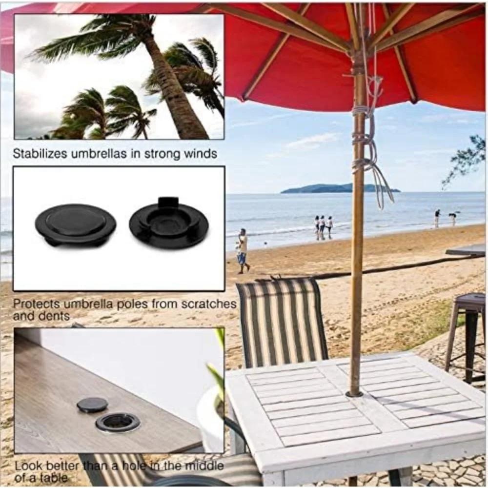 For Outdoor Terrace Table Umbrella Hole Ring Plug Ring Cover Inner and Outer Diameter 50mm*76mm Umbrella Pole Hole Cover Black