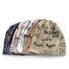 Letter Print Beanie Hats For Women Men Vintage Wasteland Style Spring Summer Warm Fleece-lined Winter