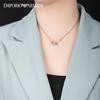 Armani Necklace EMPORIO Fashionable, Simple and Trendy Double Ring Diamond Stainless Steel Clavicle EGS3004221 F Basic Packaging-brand Original Box