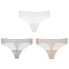 3Pcs Transparent Thong Panties Women Ultra-thin Sense Sexy Female Seamless Low-rise Solid Color T-pants Quick Drying Underwear