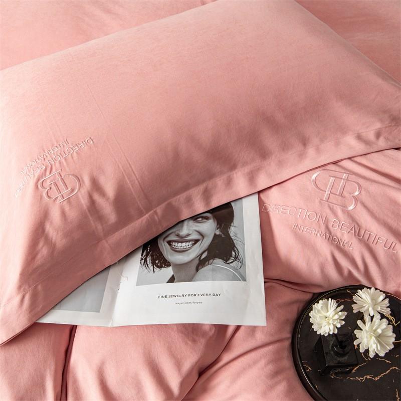 Luxury Cotton Bedding Set With Delicate Embroidery Soft Plush Comfortable All-Season Modern Minimalist Style
