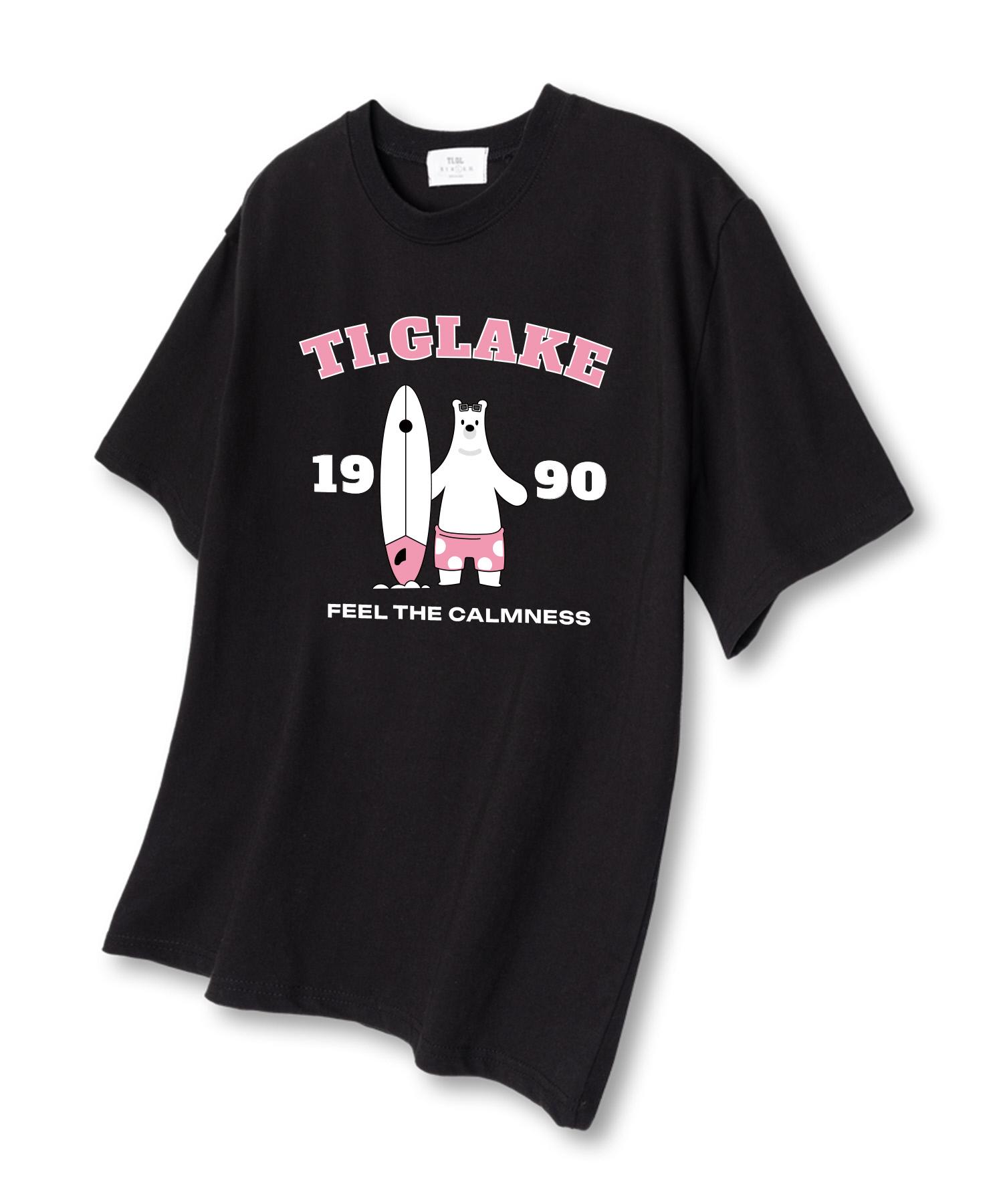 Tee Glake White Bear Oversized Short Sleeve T-Shirt Black Xxl
