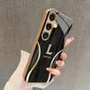 Gold L-Shape Pattern 2D Phone Case for Samsung S26 S25 S24 S23 S22 S21 S20 A56 A36 A16 - Golden Glass Protective Cover