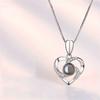 Love Heart Projection Necklace 100 Languages I Love You Pendant Jewelry for Girlfriend Couple Romantic Fashion Accessories Gifts