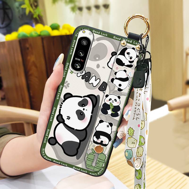 Panda Phone Holder Phone Case For Sony Xperia5 IV Durable Anti-knock Wristband Wrist Strap Waterproof Cute Soft case