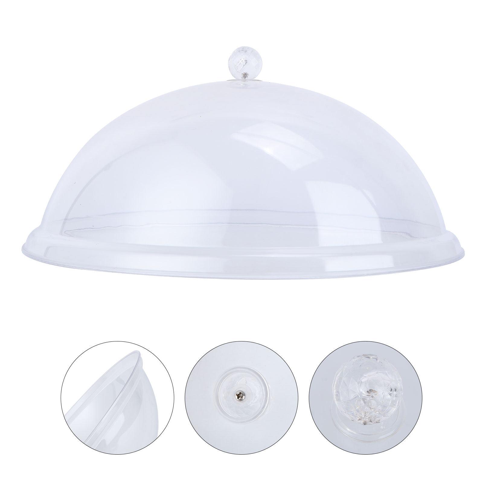 1Pcs Food Protecting Tent Transparent Acrylic Round Food Cover Dust Cover 14 Inches Pc Material for Picnic Bbq Kitchen 26X26CM