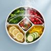 Divided Steamer Plate Long-Lasting Construction Round Portion Control Plate Stainless Steel Food Tray with Handle Deepened