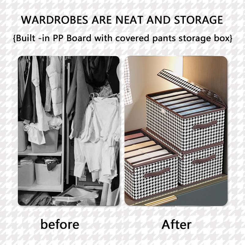 Aufbewahrungsbox für Kleidung, Hosen, Unterwäsche, Tidelle, separate Aufbewahrungsbox, faltbar, staubdicht, für Schlafzimmer, Kleiderschrank, Aufbewahrungstasche