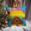 Federa Cuscino Carina Cartone Animato H-Hey Duggee Comfort Premium Reversibile - Design Due in Uno per Qualsiasi Stanza e Interno Auto