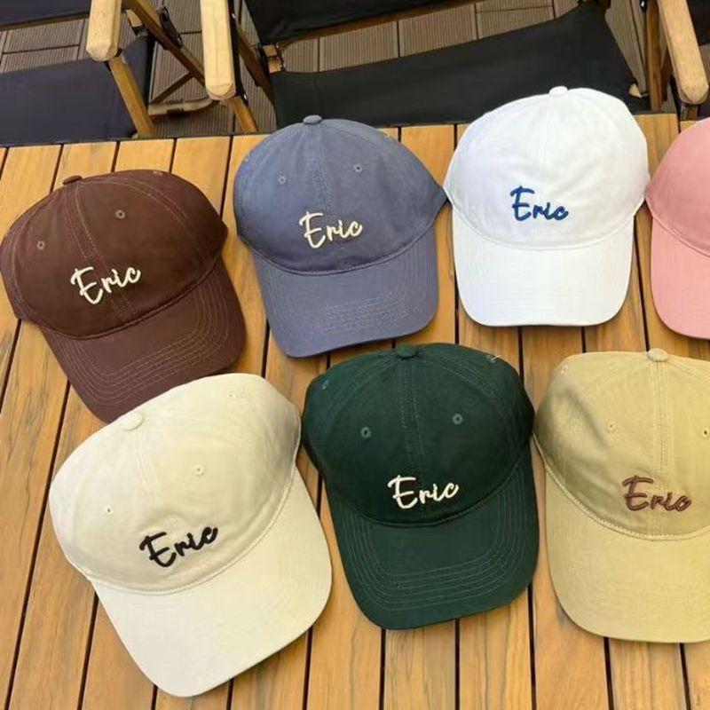 Version of Hats with Letters Three Dimensional Embroidered Baseball Hat Fashionable Soft Top Baseball Hat Spring and Summer Travel Sun Hat Men